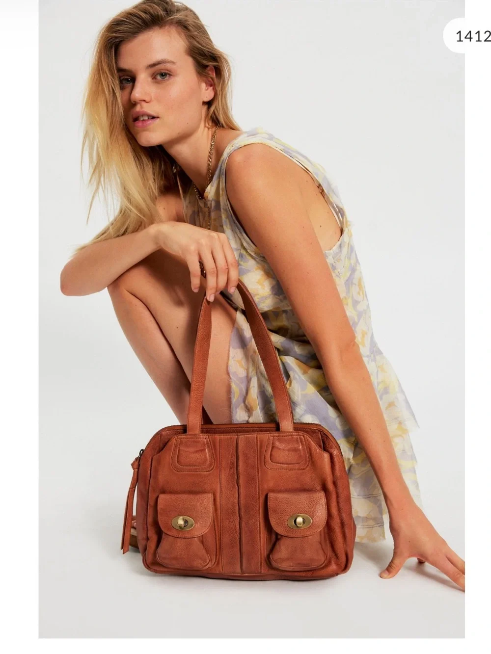Free People Billie Bowler Bag Cognac NWT